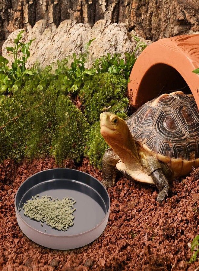 Neeenn Reptile Feeder Kit, Food Water Bowl, Plastic Round Tortoise Feeding Dish, Amphibian Feeding Bowl, Tank Terrarium Accessories for Bearded Dragon Snake Hermit Crab Turtle Lizard Chameleon - 8 × 8 × 1" - Image 3